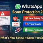 WhatsApp New scam protection feature 2025 showing fraud alert and scam warning message