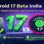 Android 17 Beta India update featured image with green Android theme