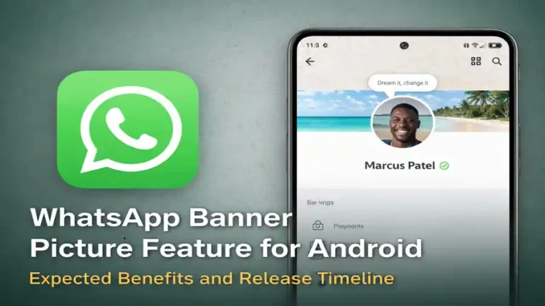 WhatsApp banner picture feature for Android showing profile cover image update