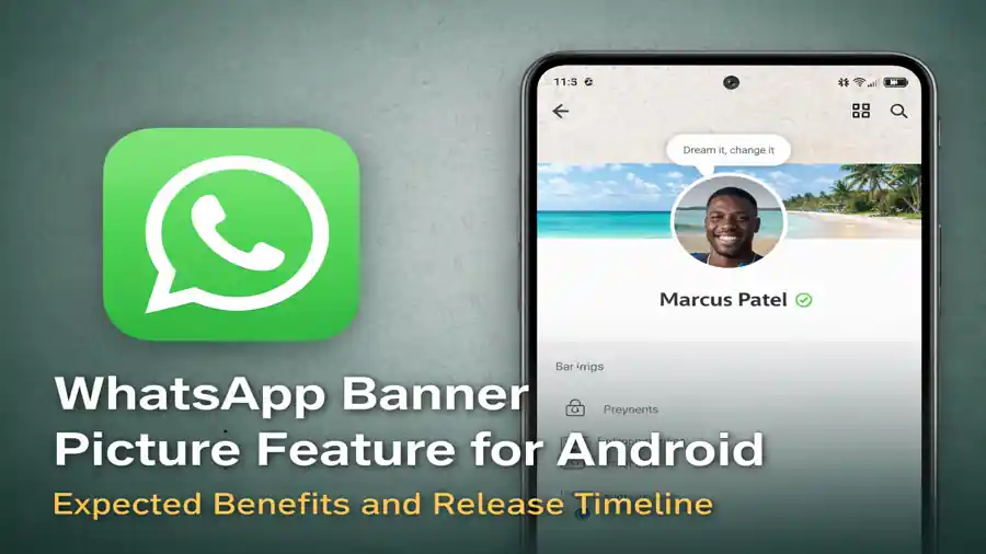WhatsApp banner picture feature for Android showing profile cover image update